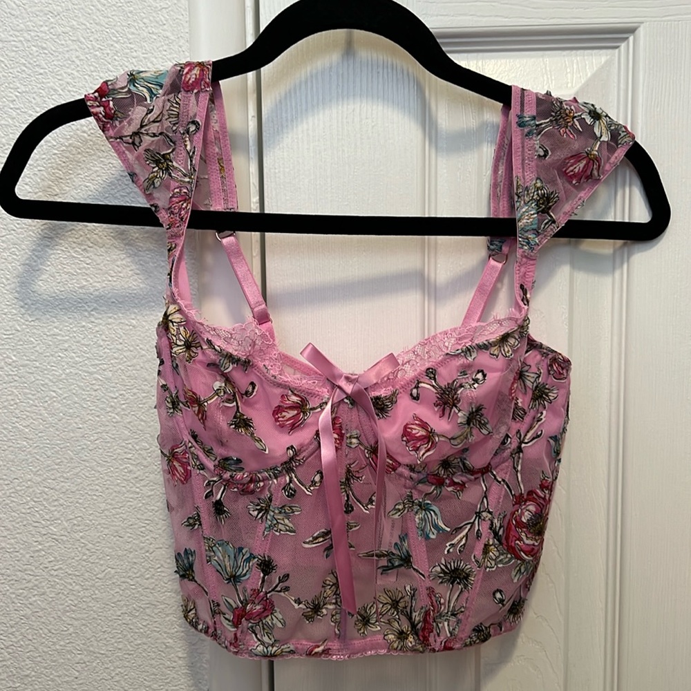 Victoria Secret Small Floral Print Corset Top